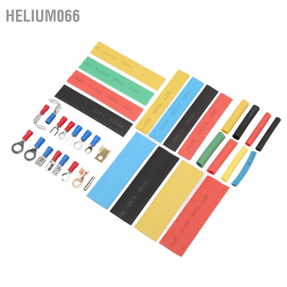 Helium066 350pcs Cold Pressing Electrical Connectors Insulated Wire Crimp Terminals with 328pcs Heat Shrink Tubing for Electronics