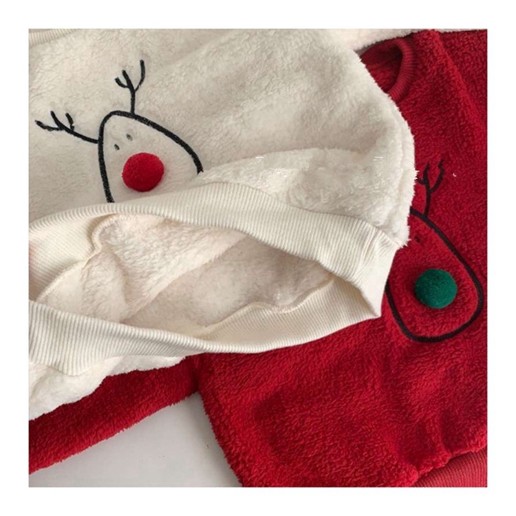 Bộ Áo Tay Dài + Quần Legging Họa Tiết Giáng Sinh Cho Bé