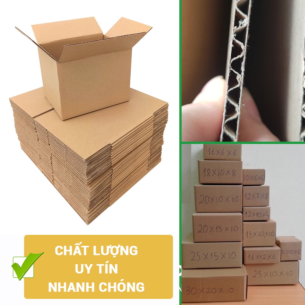 Thùng giấy carton 20x15x15cm, COMBO 50 hộp đóng hàng