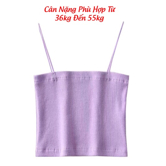 Áo Thun Croptop 2 Dây Tím Môn Andromeda Vải Thun Gân Dày Co Dãn
