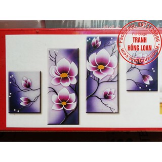 Tranh đính đá hoa ghép 4 bức df2581