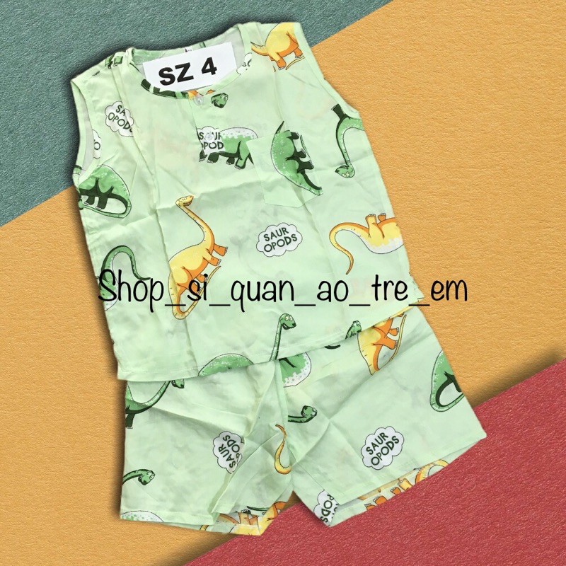 Bộ lanh tole bé trai sát nách lanh loại 1 size 9-17kg