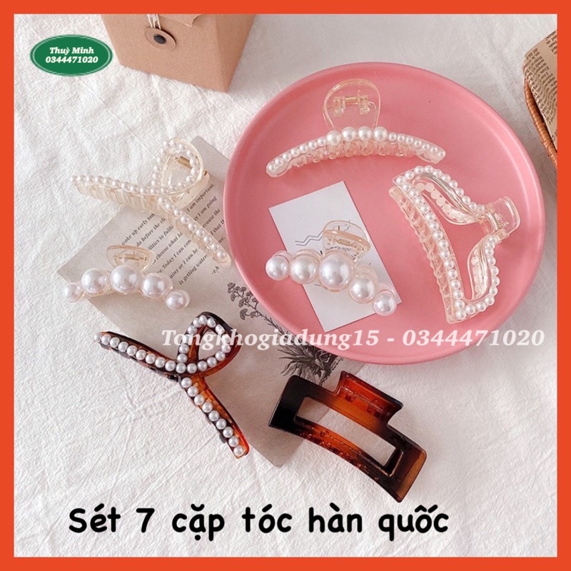 Sét 7 cặp tóc đính đá phong cách hàn quốc