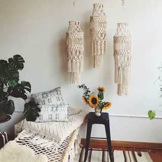 Macrame Lá - Đèn chùm macrame trang trí - Macrame Lá