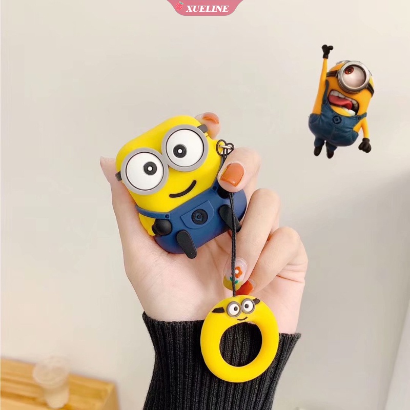 Vỏ Bảo Vệ Hộp Sạc Tai Nghe AirPods 1 2 3 Pro Bằng Silicon Mềm Hình Minions Dễ Thương Thời Trang