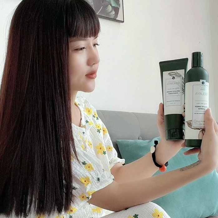 Cặp dầu gội đầu và dầu xả tóc thảo dược Weilaiya gừng trắng giúp ngăn rụng và kích thích mọc tóc