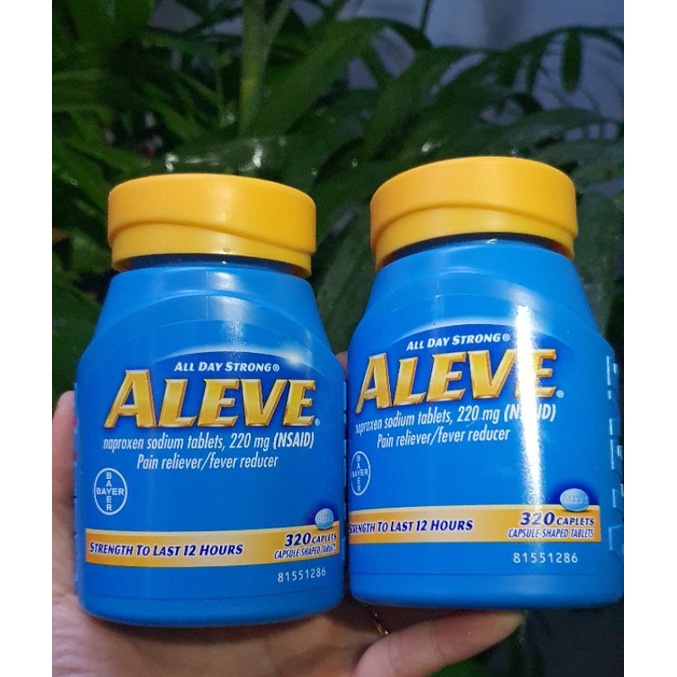 Hộp Aleve 220mg NAPROXEN 320 Tablets hàng Mỹ ( đủ bill)