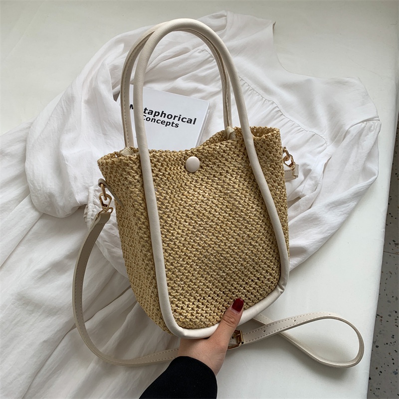 Túi Đeo Vai Đan Sợi Rơm Thủ Công Thời Trang Cho Nữ