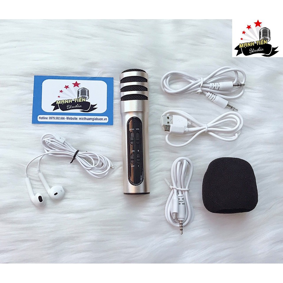 [Mã ELHACE giảm 4% đơn 300K] [Giá Sỉ Kèm Video] MICRO C7 Loại Xịn đủ phụ kiện Thu Âm Hát Karaoke Livestream 3 in 1