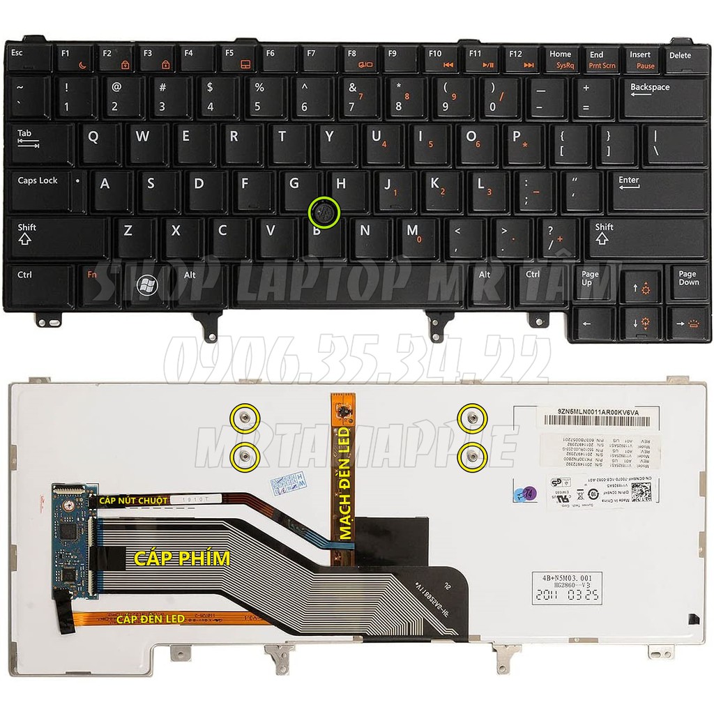 (KEYBOARD) BÀN PHÍM LAPTOP DELL E6420 (RENEW) dùng cho Latitude E5420 E5430 E6220 E6230 E6320 E6330 E6420 E6430