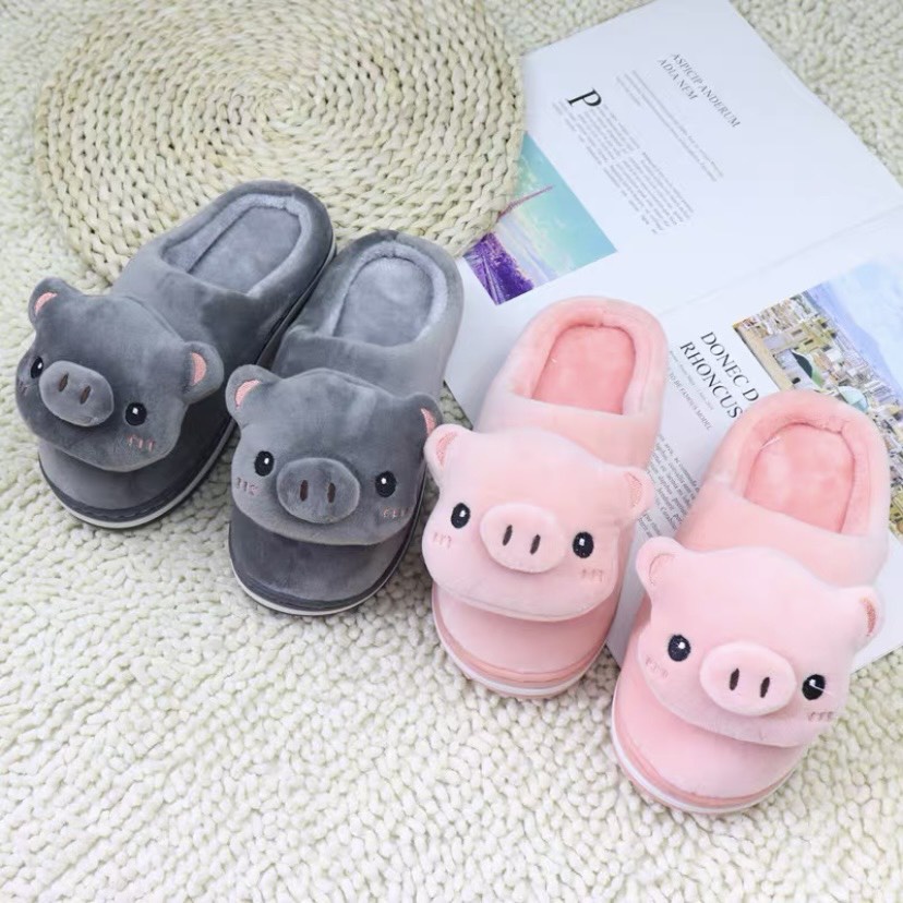 Dép Bông nam nữ Hình HEO 3D cuteSục Lông nam nữ hình HEO đi trong nhà cực ấm..