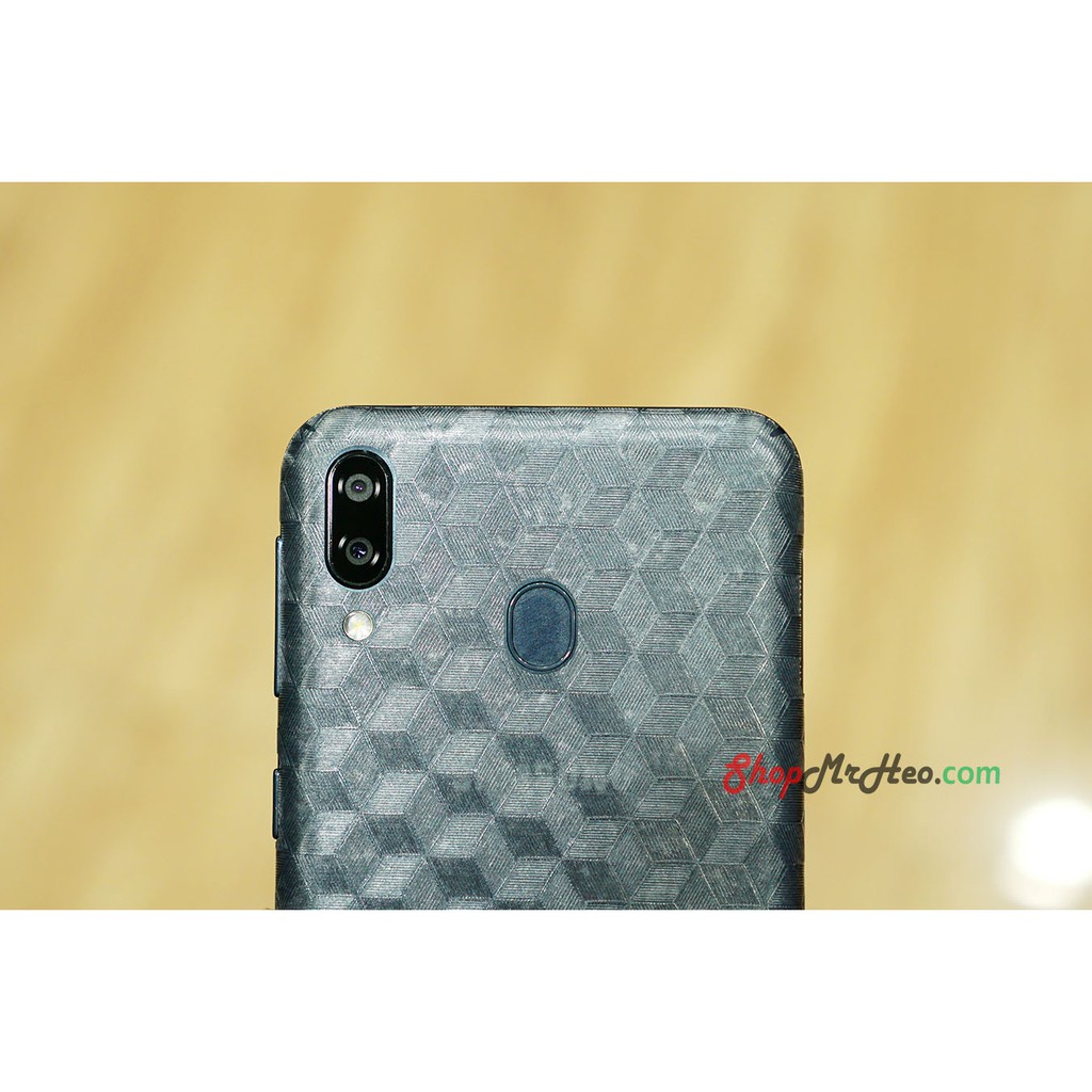 Dán Mặt Sau Lưng Vân 3D Samsung M20 - Carbon, Hình hộp, Nhám