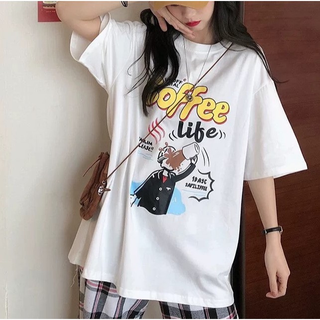 Áo thun Unisex form rộng_Freesize 65kg