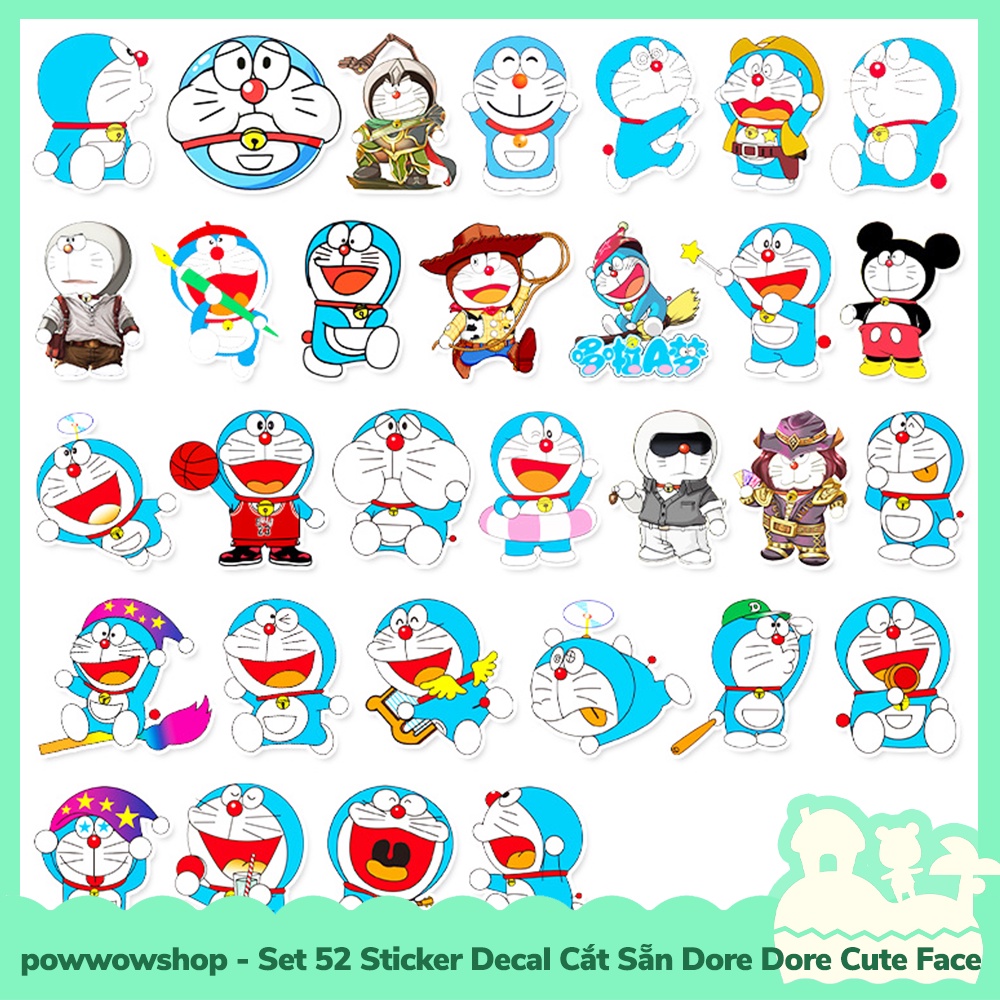 [Sẵn VN - Hỏa Tốc] Set 52 Sticker Mini Decal Dán Trang Trí Vật Dụng Mẫu Anime Manga Dore Dore
