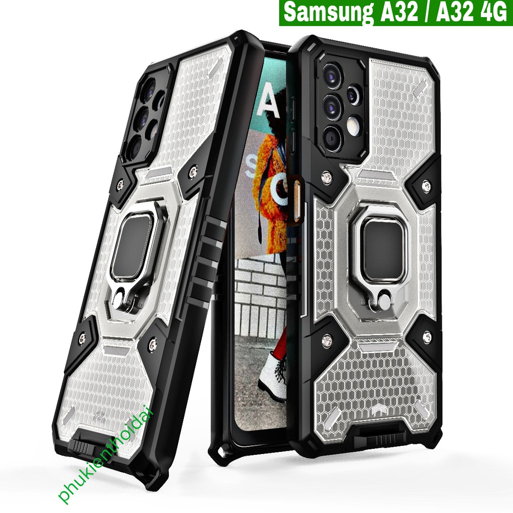 Ốp lưng Samsung A32 / A32 4G tổ Ong Iring không gian mới chống sốc giá đỡ xem phim