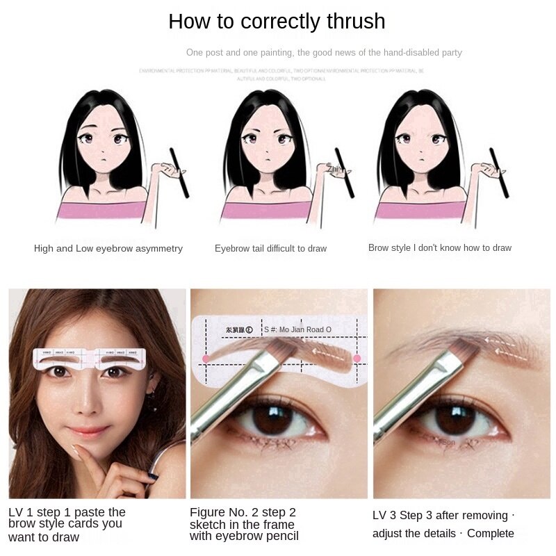[Hàng mới về] Set 12 Thẻ Dán Xăm Lông Mày Chống Nước Lâu Trôi Cho Người Mới Bắt Đầu