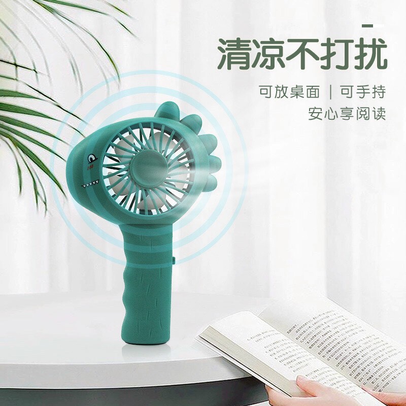 Quạt Mini Tích Điện 🔸SIÊU DỄ THƯƠNG🔸 quạt Cầm Tay khủng long Màu sắc gồm 5: Xanh dương, hồng, vàng, xanh lá | BigBuy360 - bigbuy360.vn