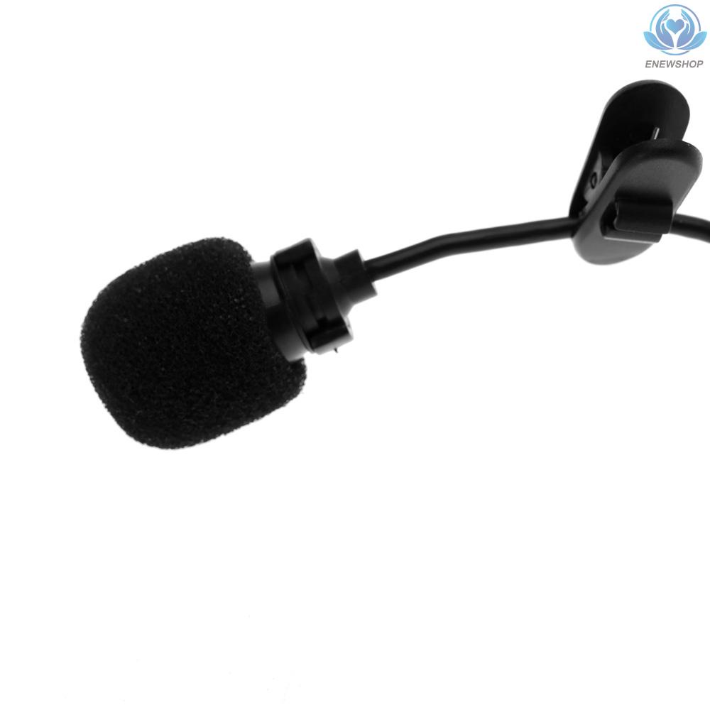 【enew】Lavalier Clip Metal Stereo Microphone 3.5mm with Collar Clip for Lound Speaker Computer PC Laptop