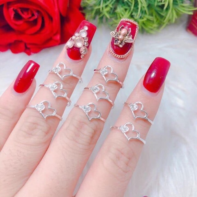 NHẪN TIM BẠC TA DÁNG MỚI SIÊU XINH