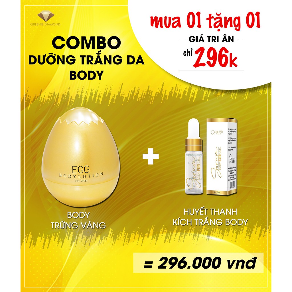 Kem Trứng vàng dưỡng trắng da toàn thân EGG Body Lotion (Tặng kèm huyết thanh )