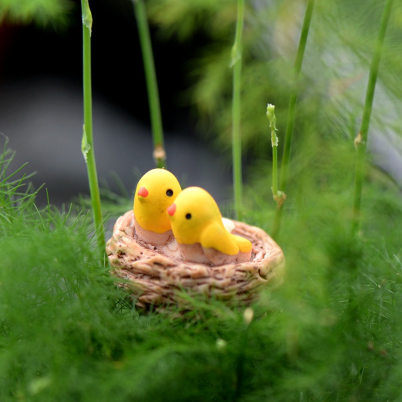 Set 2 chú chim mini trang trí sân vườn