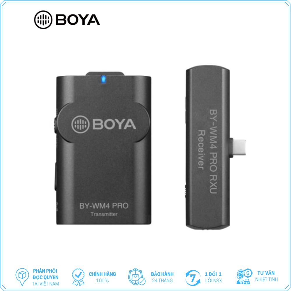 BOYA BY-WM4 Pro K5 - Hàng Chính Hãng - Mic thu âm không dây cổng Type-C | Thu cho 1 người | Dành cho điện thoại Android