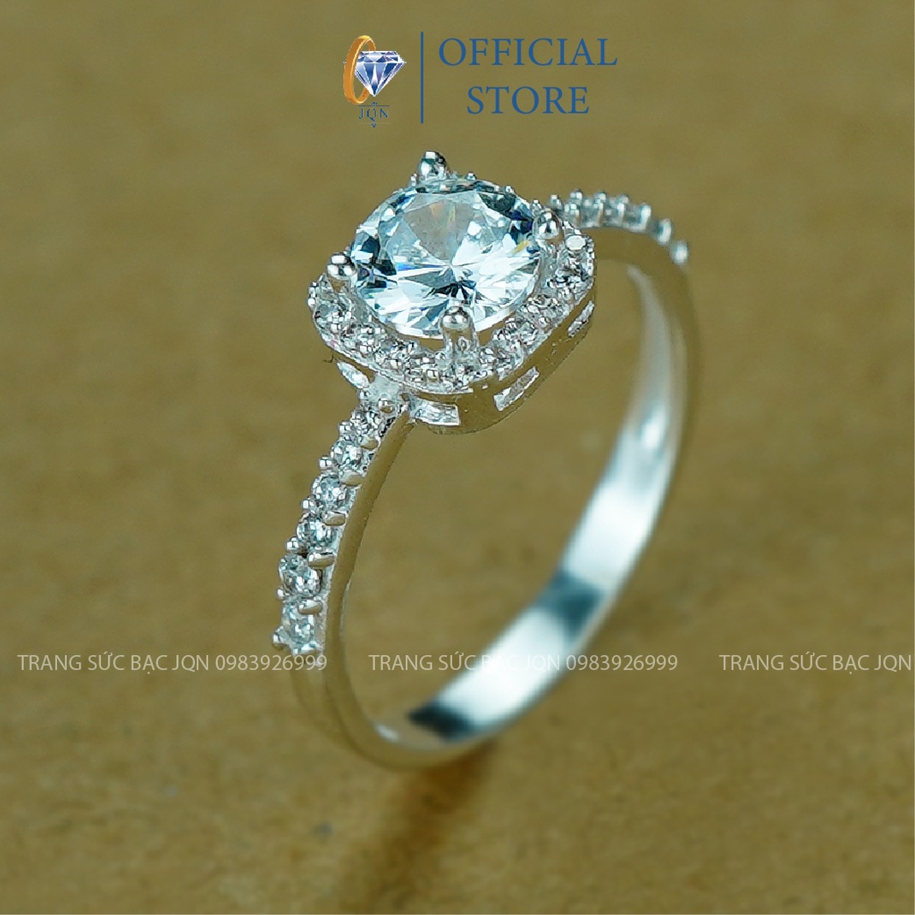 Nhẫn Nữ Bạc JQN N35 mặt đá vuông