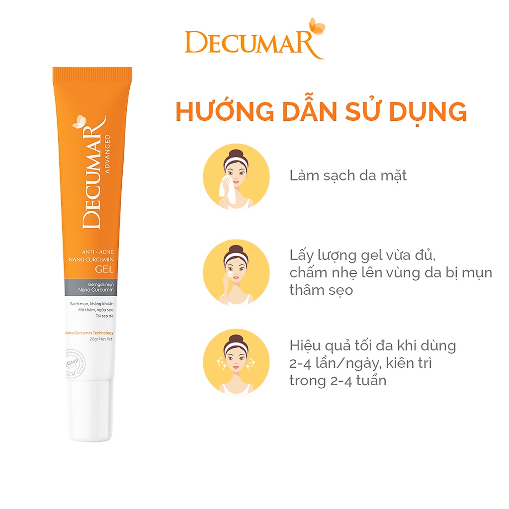 Combo Sạch Mụn Decumar Advanced NEW -1 gel rửa mặt kiềm nhờn ,1 gel ngừa mụn và 1 kem chống nắng