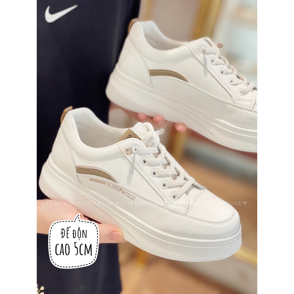 Giày thể thao viền nâu độn đế T-P E112- Kachi House