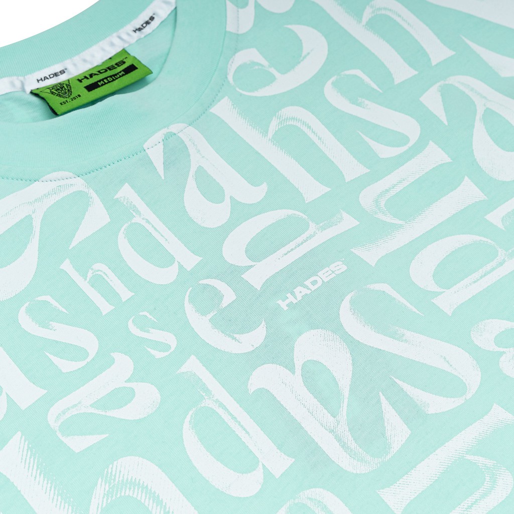 Áo Thun Tay Lỡ Unisex ALPHABETIC JADE GREEN 100% Cotton - HADES Brand Chính Hãng