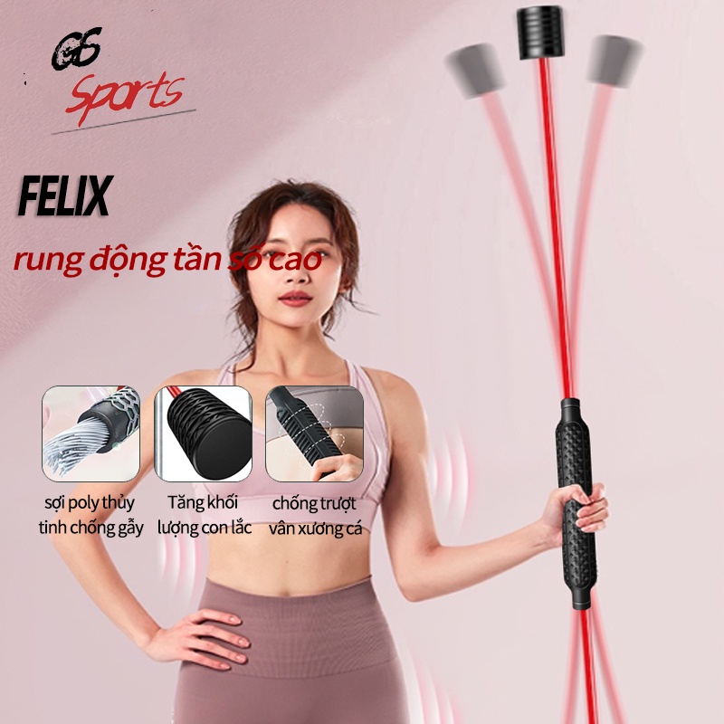 Dụng cụ thể dục thanh rung đàn hồi tập gym siêu hot Tại Nhà Siêu BềnFelix giảm cân thiết bị luyện -hàng có sẵn