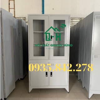 Tủ hồ sơ kính sắt sơn tĩnh điện cao cấp - gái rẻ văn phòng