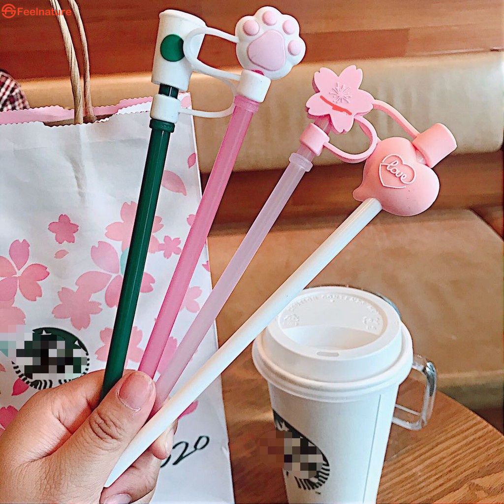 ⭐TẠI CHỖ & COD⭐Dễ thương Silicone Chống Bụi Kính Straw Cap Bảo Vệ Môi Trường Rơm Mũ Rơm Bụi Cắm Phụ Kiện CẢM THẤY