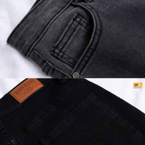 Quần jean nữ Yody dáng baggy cạp cao gấu tua rua giữ form ôm dáng co giãn tốt QJN4018