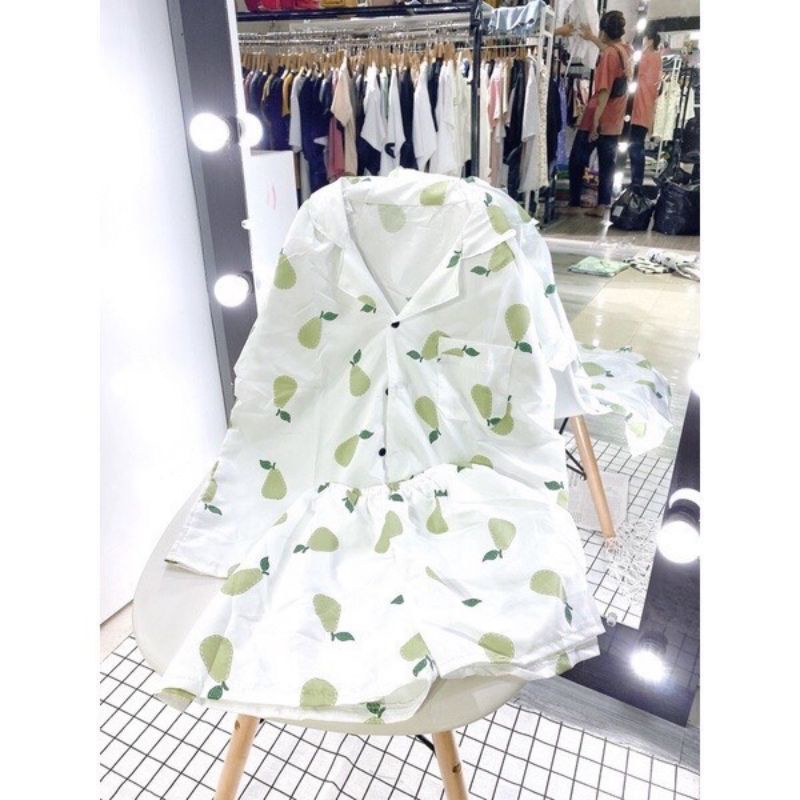 Bộ Pizama Ngắn Tay - Bộ Ngủ Bò Sữa Ulzzang Cute Hot Trend 2021