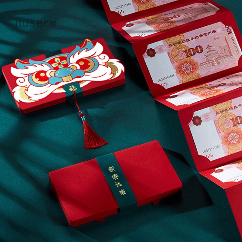 Bao lì xì năm mới màu đỏ họa tiết hổ hoạt hình sáng tạo cá tính 2022