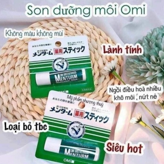 Son dưỡng Omi Brotherhood Menturm Medicated Stick With Menthol 4g Nhật Bản - Dành cho da khô nứt nẻ