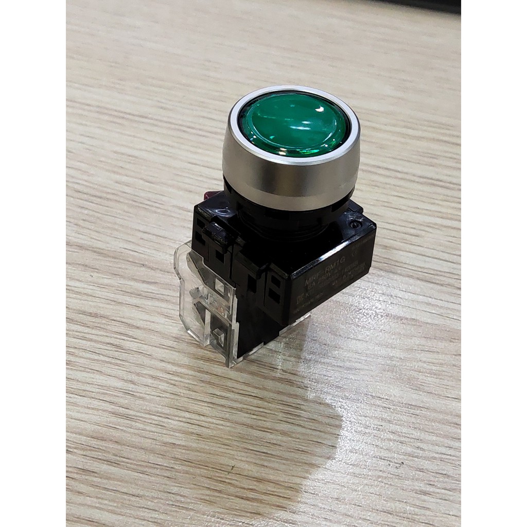 Nút nhấn không đèn phi 22 đỏ vàng xanh MRF Hanyoung, khoét lỗ 22mm - MRF-RM1A