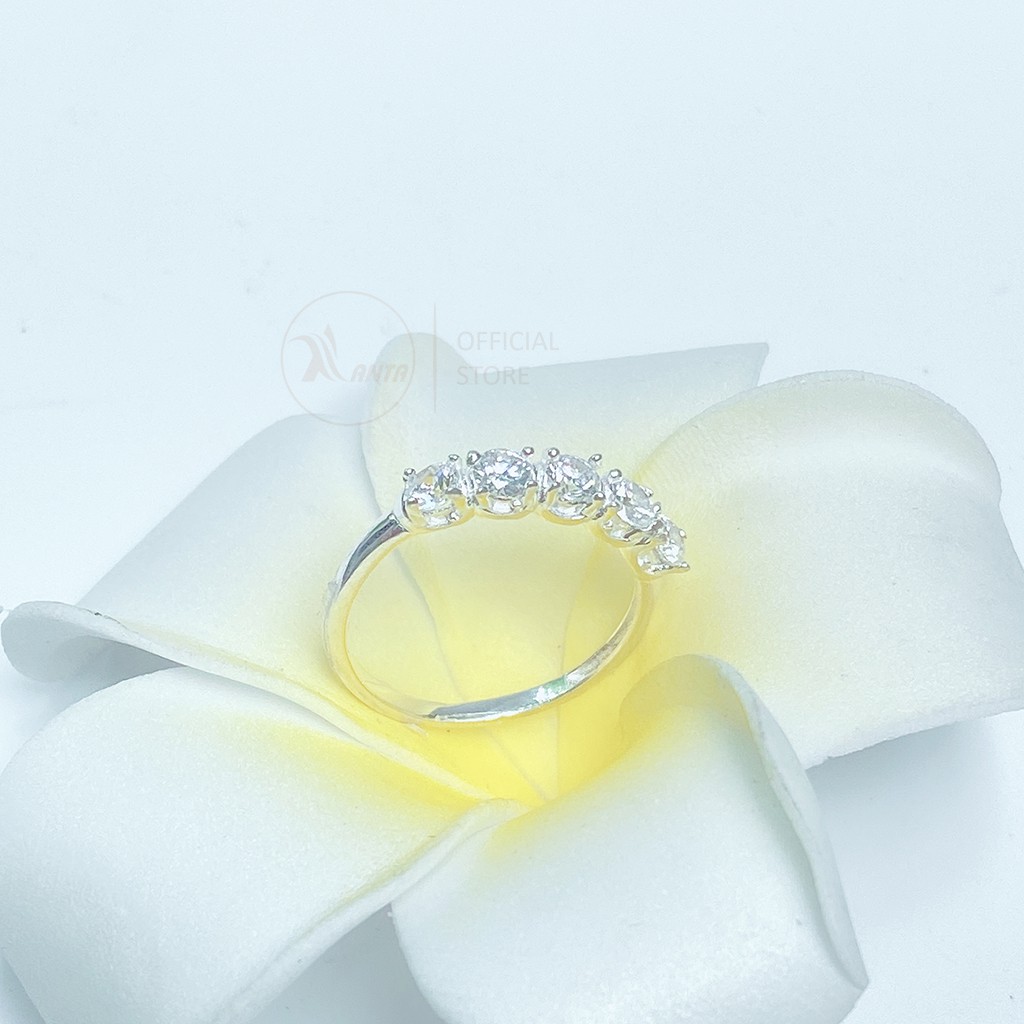 Nhẫn bạc đính đá nhẹ nhàng đơn giản chuẩn bạc đẹp - ANTA Jewelry - ATJ6512M