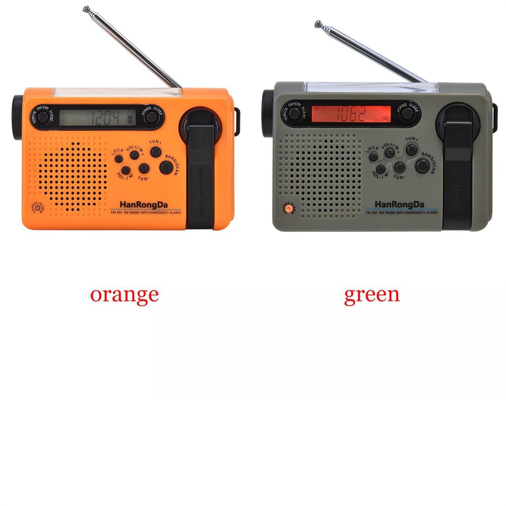 Đài Phát Thanh Quay Tay Có Đèn LED Và Cổng Sạc USB Tiện Dụng