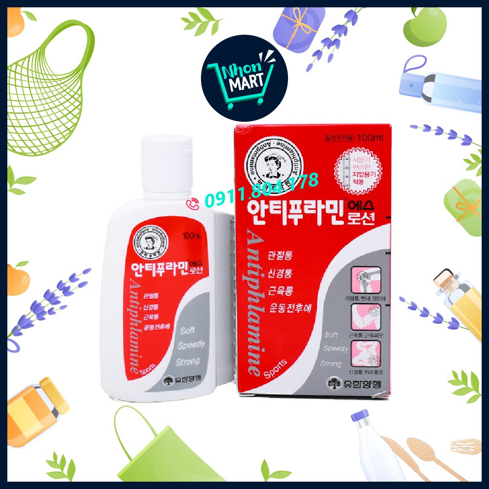 Dầu Nóng Xoa Bóp Massage Antiphlamine Mild - Chai xanh 100ml