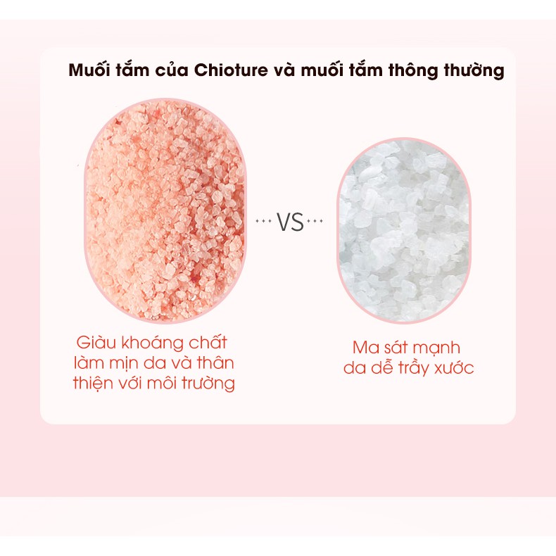 Tẩy da chết toàn thân muối hồng Chioture Himalayan Pink Salt Body Scrub an toàn cho mọi loại da 350g | WebRaoVat - webraovat.net.vn