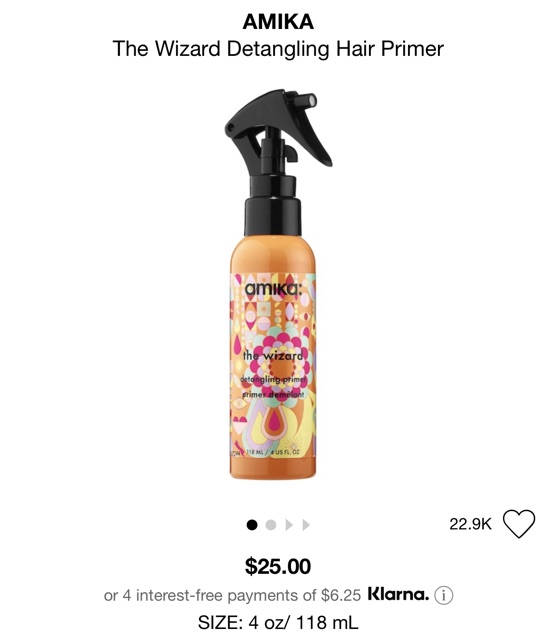 Xịt dưỡng giảm rối tóc Amika The Wizard Detangling Hair Primer