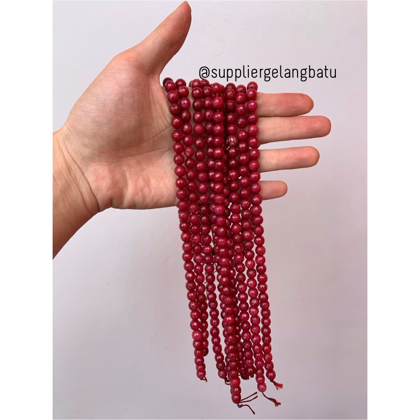 Đá Ruby 8mm Màu Đỏ Tự Nhiên Dùng Làm Đồ Trang Sức