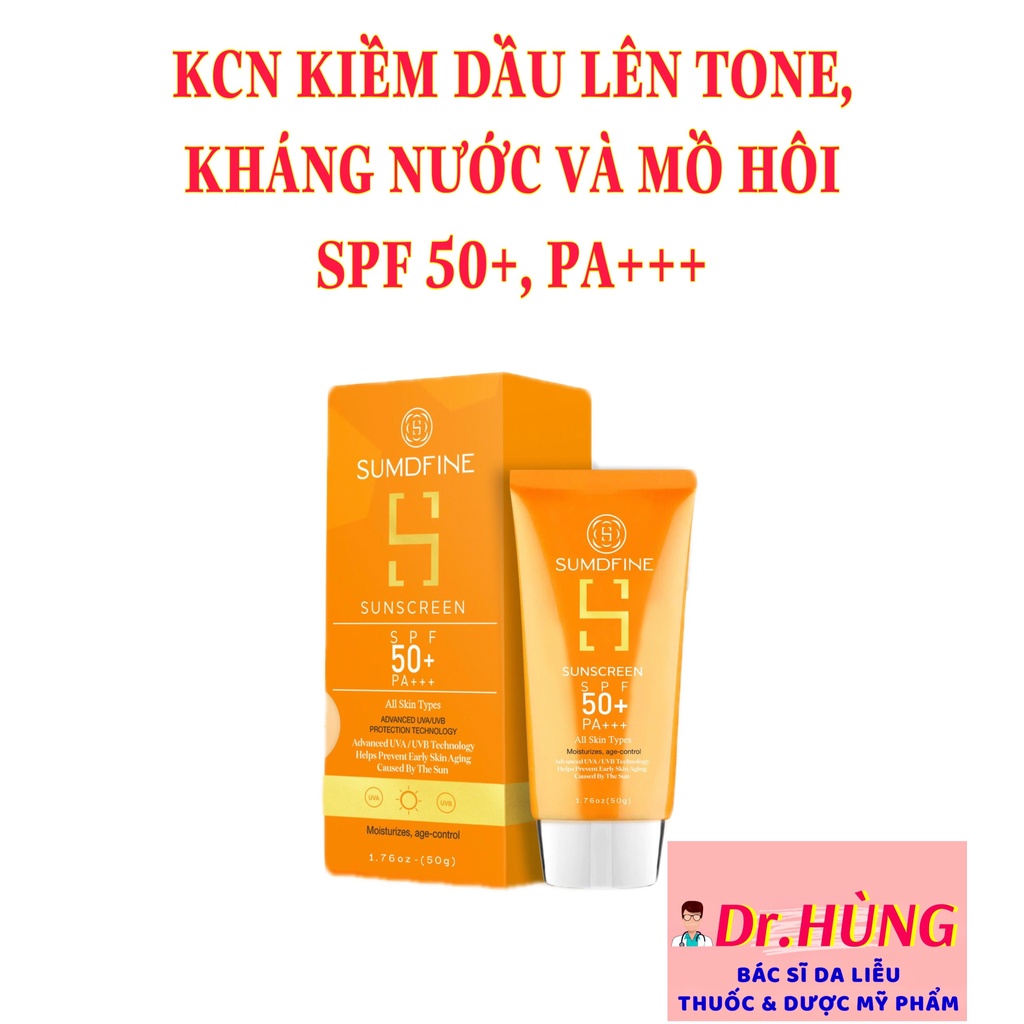 ✅(CHÍNH HÃNG)KEM CHỐNG NẮNG NÂNG TONE BẢO VỆ DA SUMDFINE SUNSCREEN SPF 50+, PA +++ 50ml