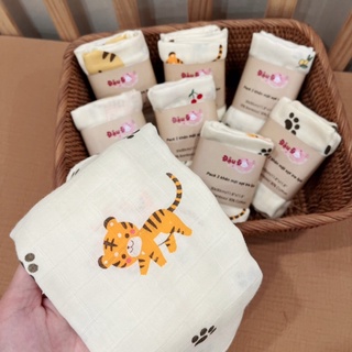 🐯🐅🍒🍋Set 2 Khăn Mặt Sợi Tre Lụa 30x30cm