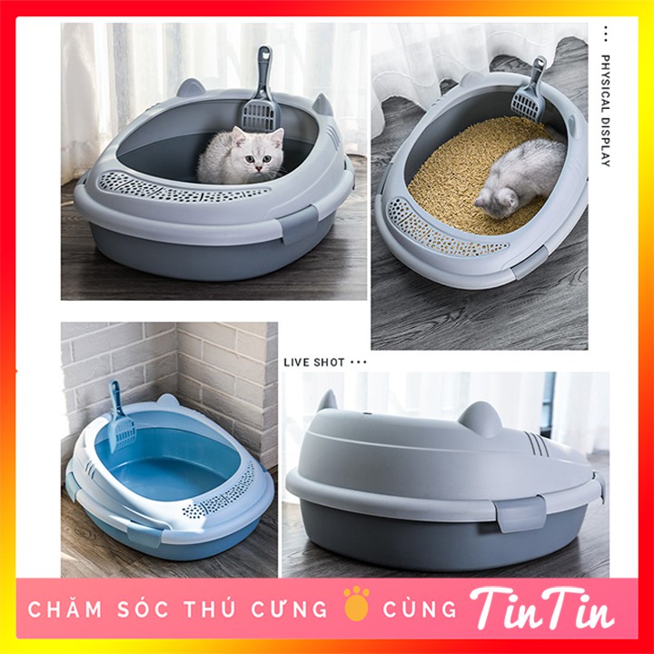 Khay Vệ Sinh Cho Mèo Size Nhỏ - Chậu Cát Mèo Hình Tai Mèo Dễ Thương #Tintin Pet Store