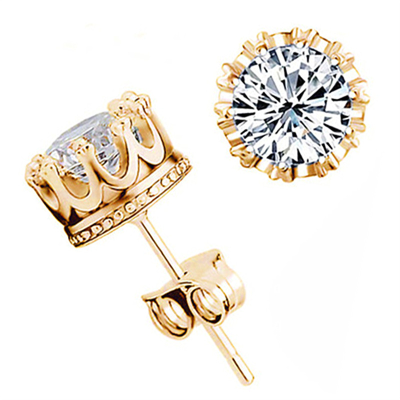 Bông tai mạ bạc 925 hình vương miện phong cách hàn quốc thời trang