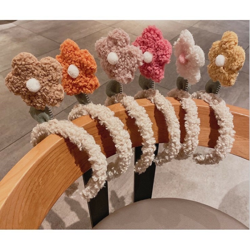 Bờm tóc cute lò xo gắn bông hoa, bờm tóc Hàn Quốc cute