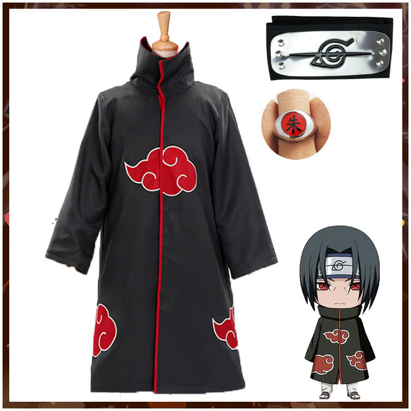 【Trong kho】Áo Choàng Hóa Trang Nhân Vật Anime Akatsuki Itachi Độc Đáo Cho Bé